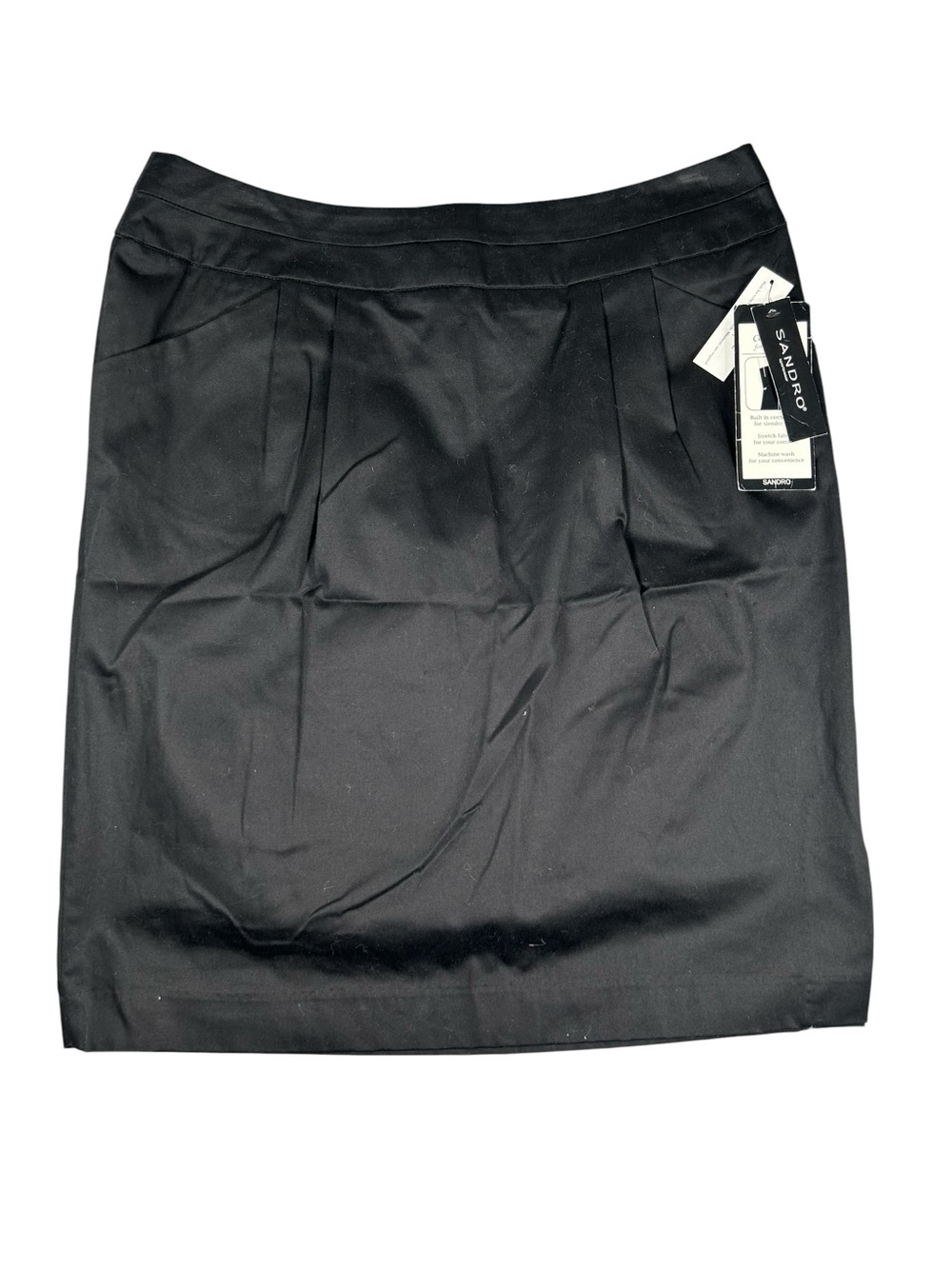 Sandro Black Pleated Control Top Skirt with Pockets- 12